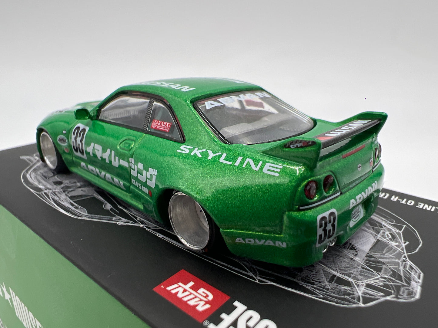 Mini GT Kaido House #150 Nissan Skyline GT-R R33 Imai Racing V1 Green