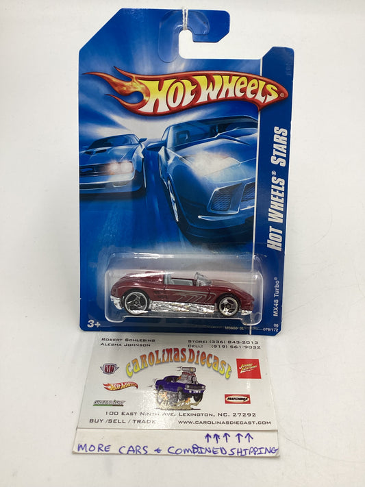 2008 Hot Wheels Stars #78 MX48 International Card Turbo Red