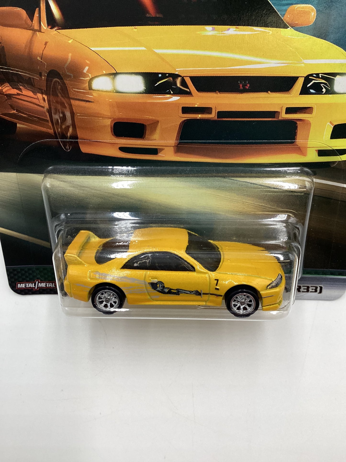 Hot Wheels Premium Fast & Furious Original Fast #5 Nissan Skyline GT-R BCNR33 Yellow W/Protector