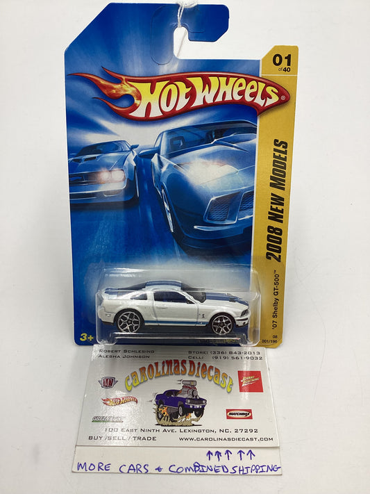 2008 Hot Wheels New Models #1 07 Shelby GT-500 White 24G