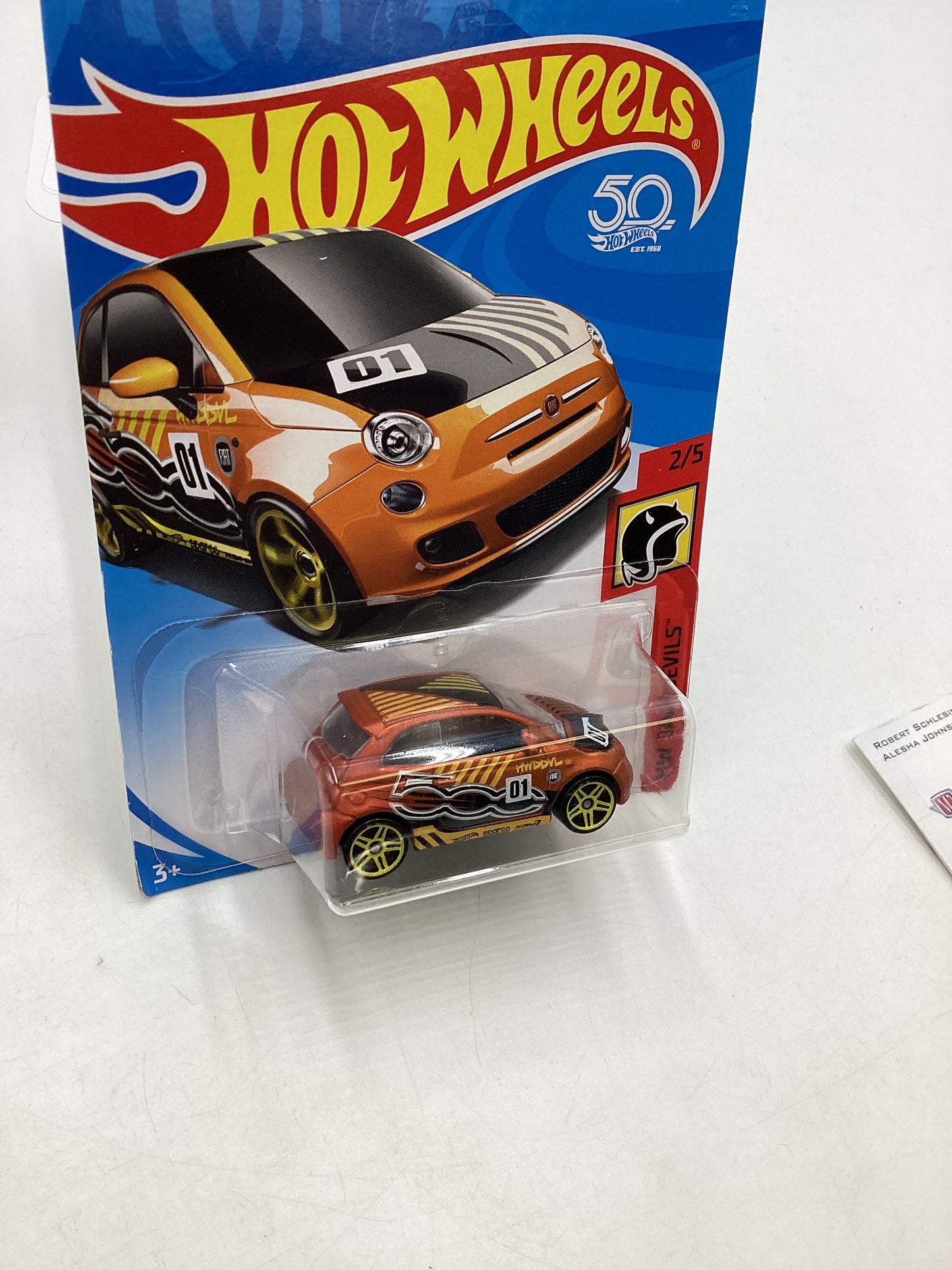 2018 Hot Wheels Fiat 500 Orange chase 240A