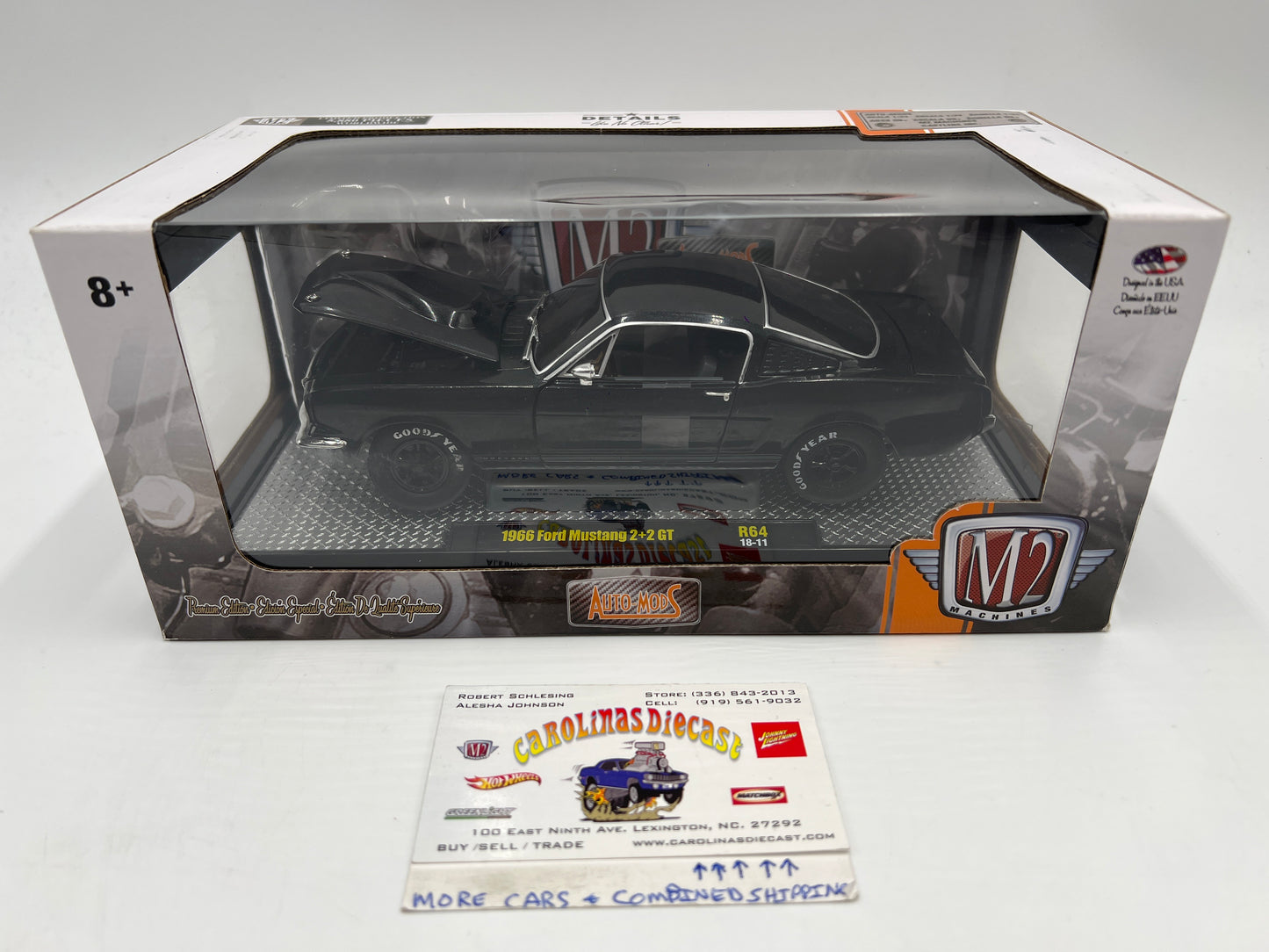 M2 Machines 1/24 Auto-Mods 1966 Ford Mustang 2+2 GT Black R64