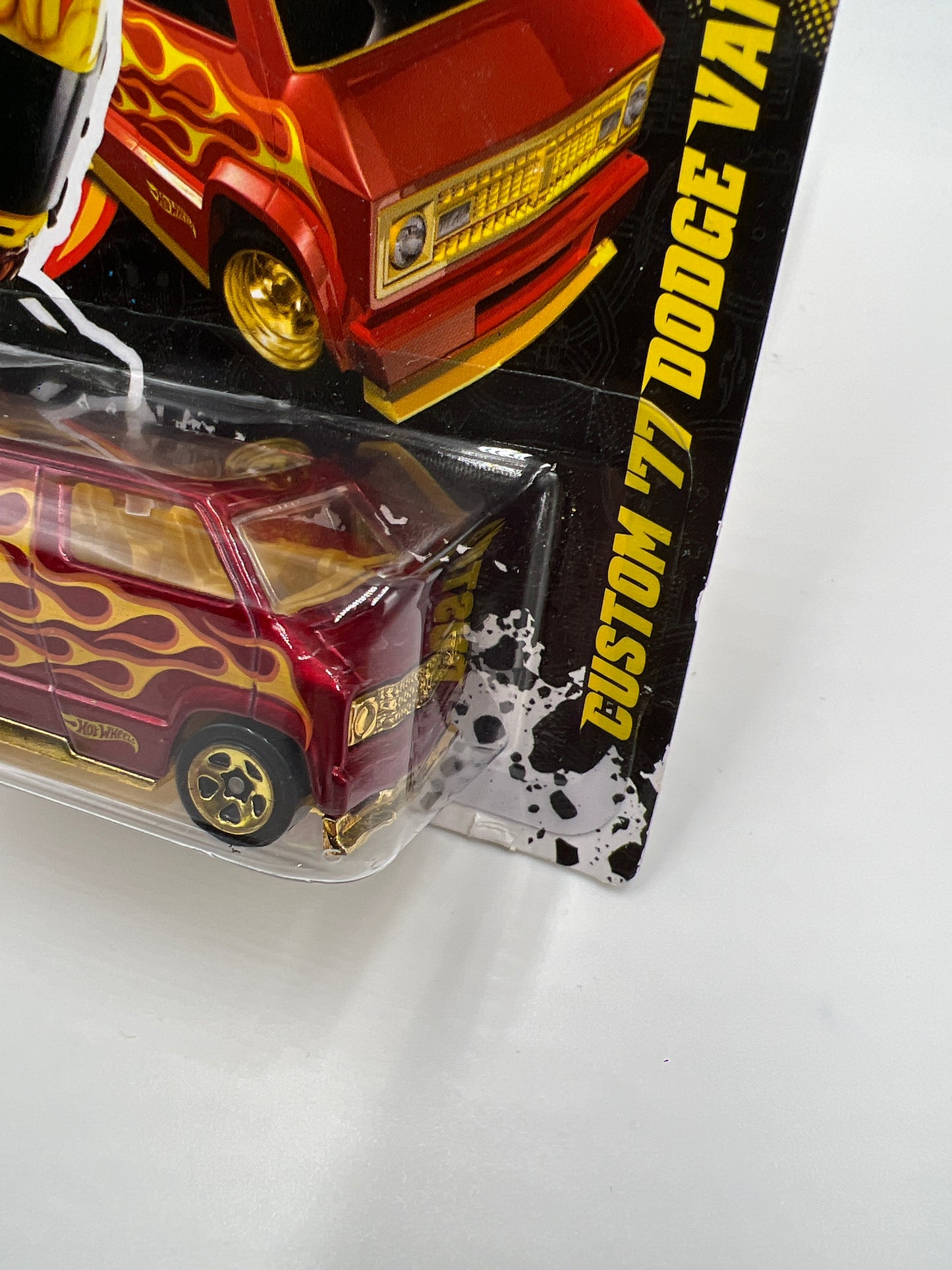 2012 Team Hot Wheels Top Rides Yellow Driver Picks Custom 77 Dodge Van Red 153A