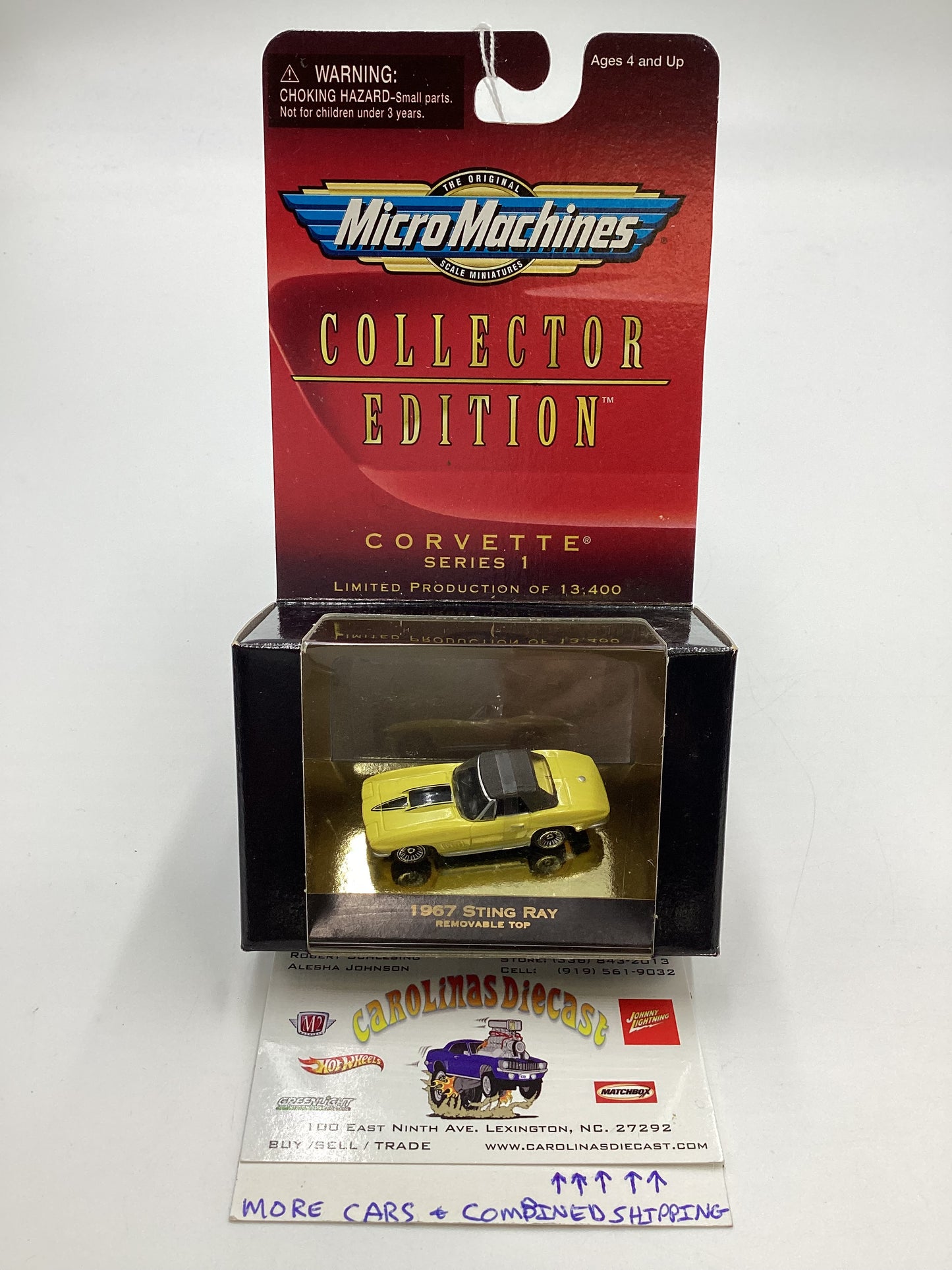 Micro Machines Collectors Edition Corvette Series 1 1967 Sting Ray Yellow 1/13400 SR CE 65