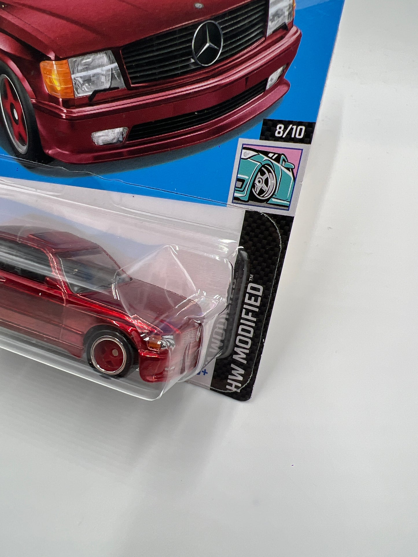 2024 Hot Wheels Super Treasure Hunt #82 89 Mercedes-Benz 560 SEC AMG Red W/Protector