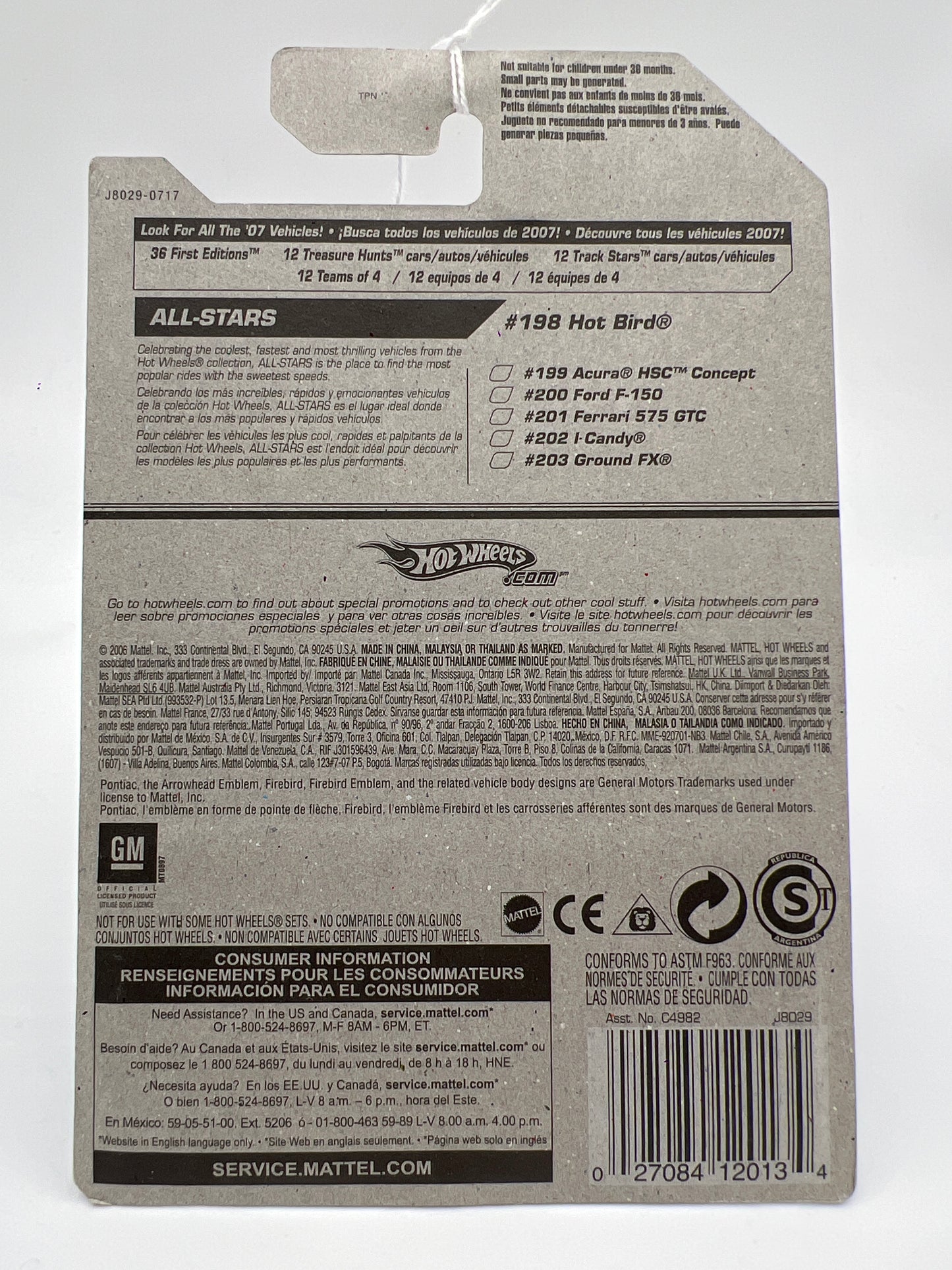 2006 Hot Wheels All Stars #198 Hot Bird Purple 37C