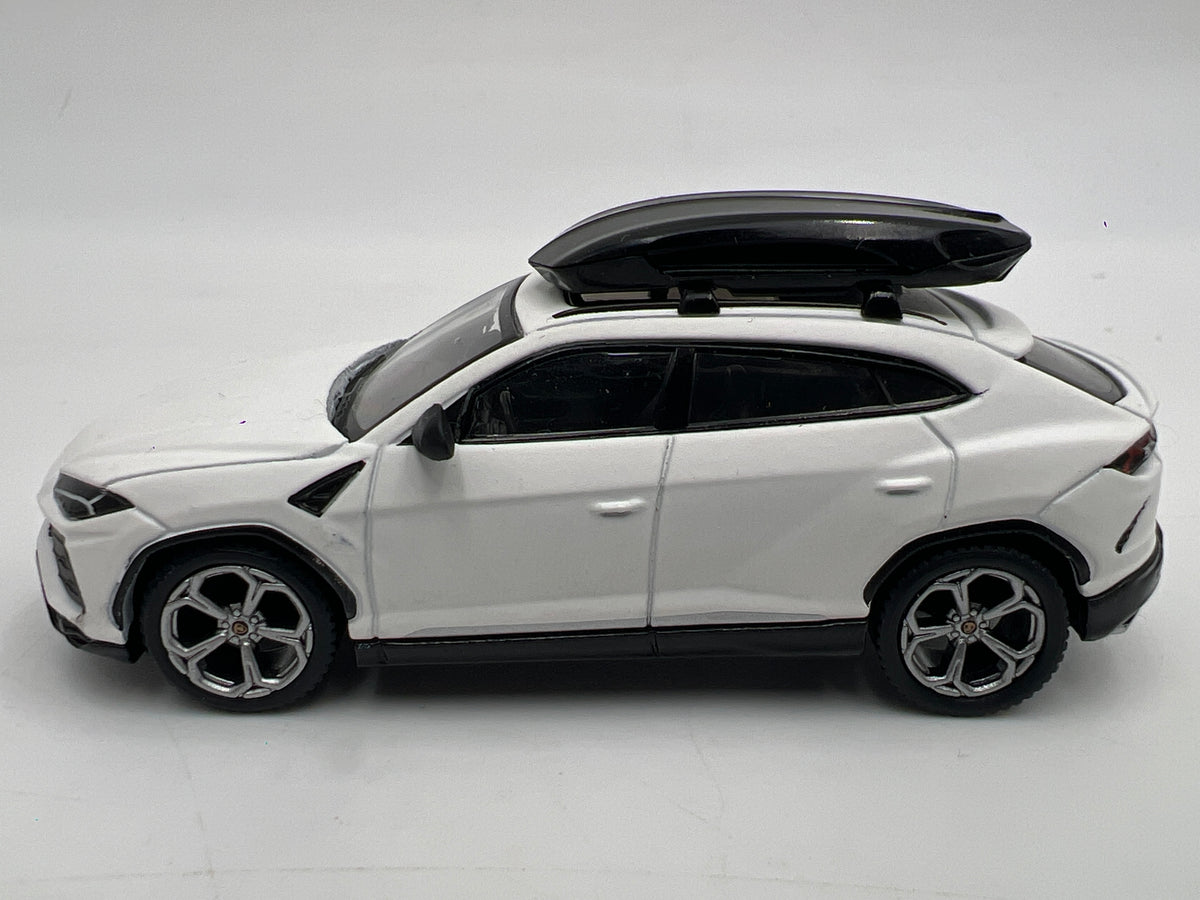 Mini GT MiJo x USA Exclusive #220 Lamborghini Urus Bianco Monocerus W/Roof Box White