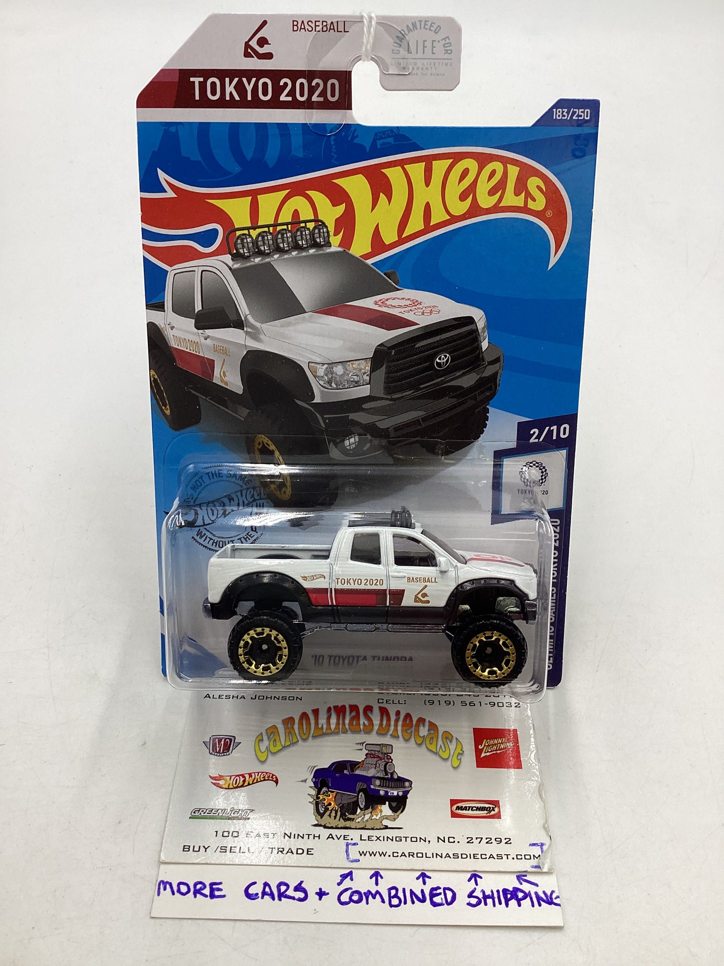 2020 Hot Wheels #183 White 10 Toyota Tundra 95C