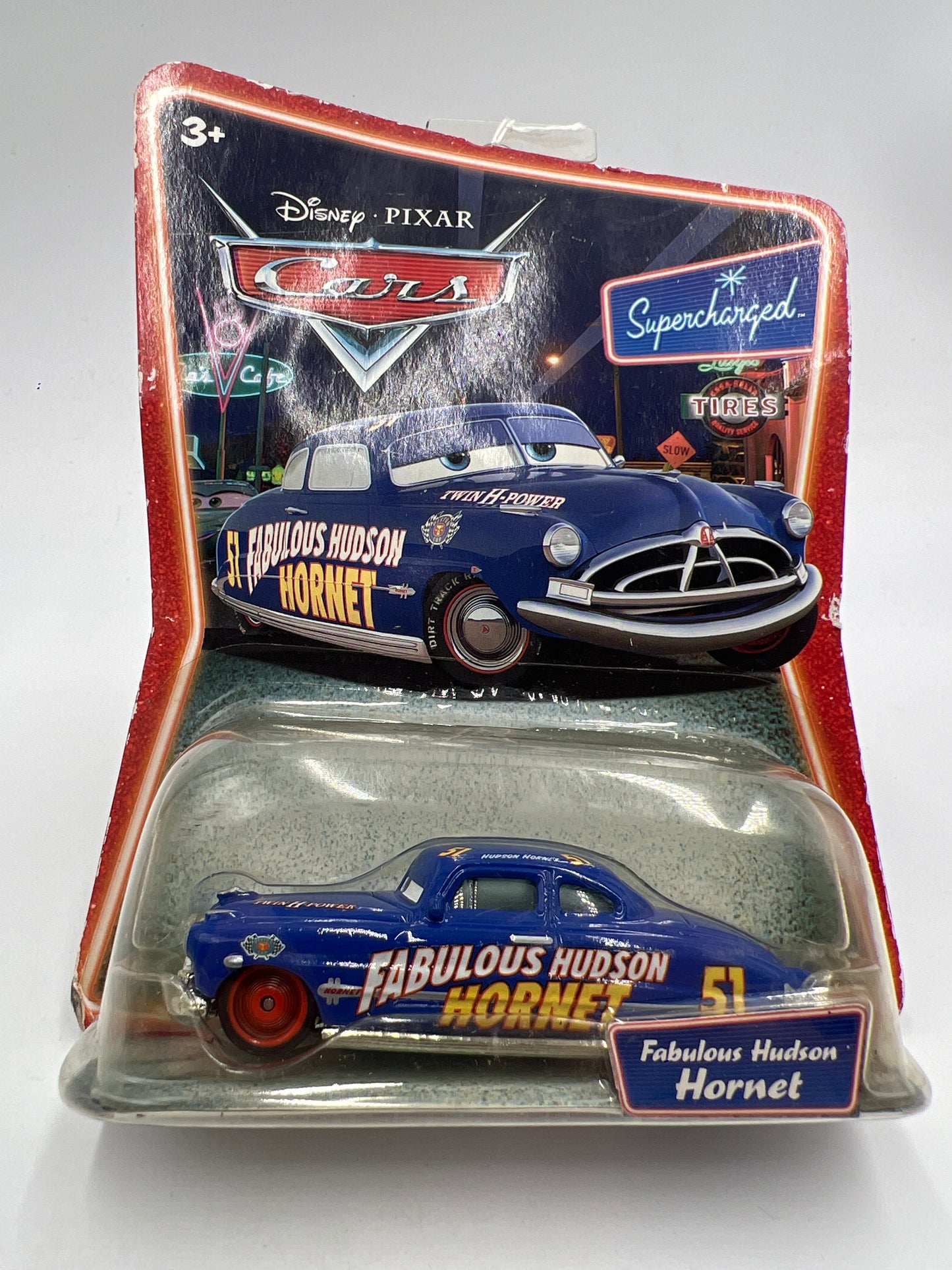 Disney Pixar Cars Supercharged Fabulous Hudson Hornet W/Red Wheels 1 140B
