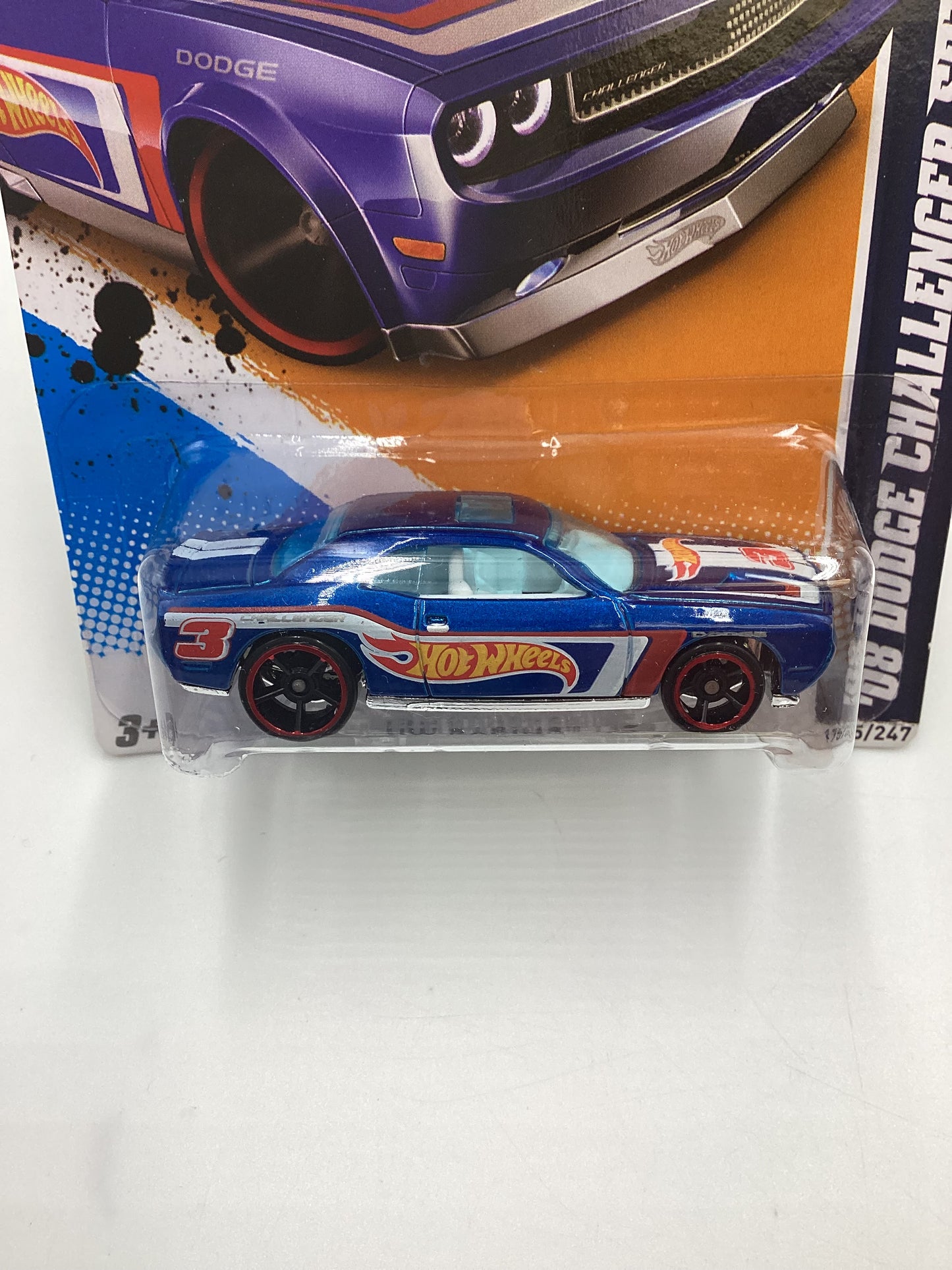 2012 Hot Wheels Racing #175 08 Dodge Challenger SRT8 Blue 53F