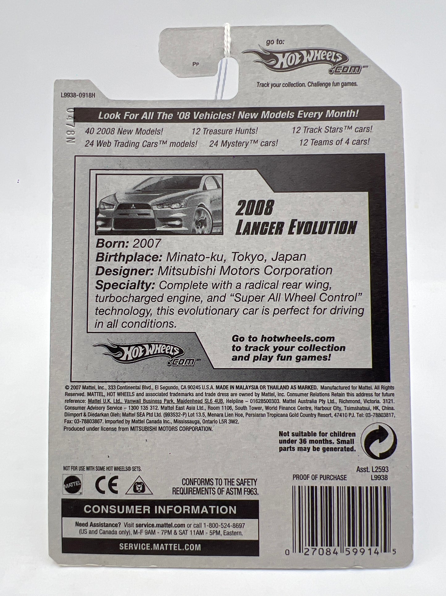 2008 Hot Wheels New Models #23 2008 Lancer Evolution Red SR