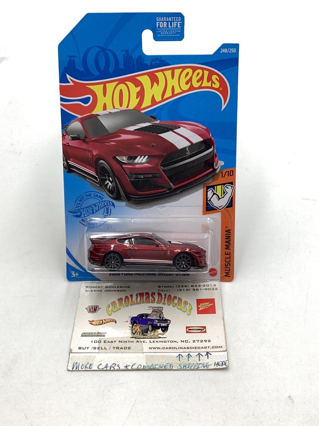 2020 hot wheels #248 2020 Ford mustang Shelby GT500 red GameStop exclusive 160A