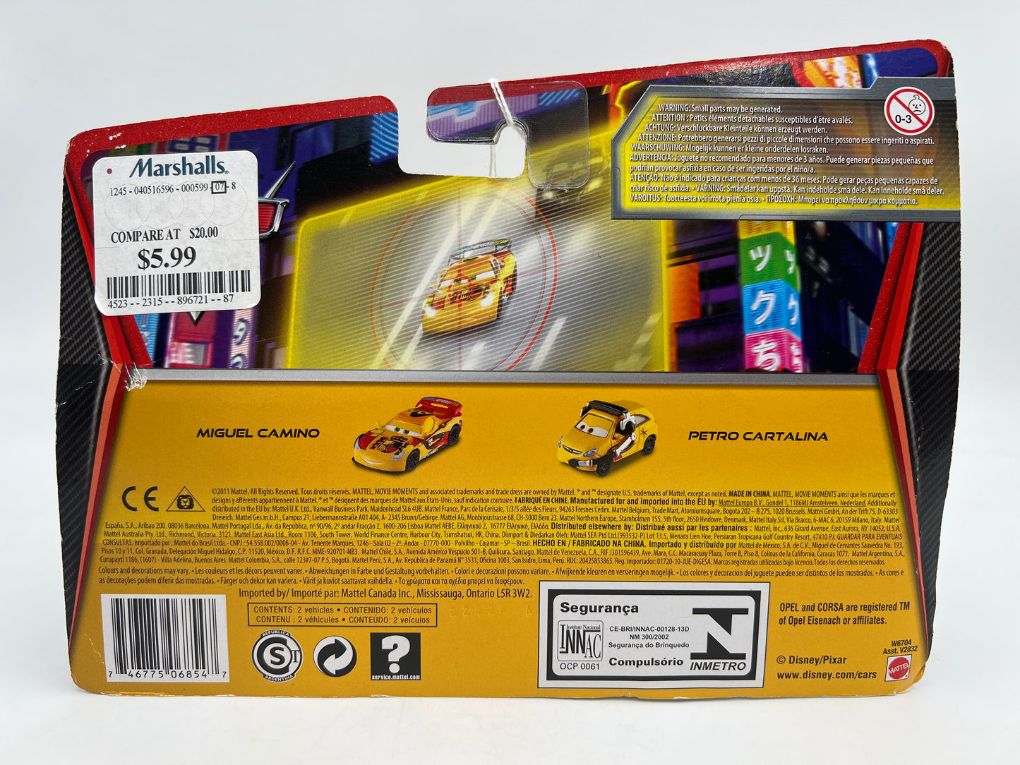 Disney Pixar Cars 2 Movie Moments 2 Pack Miguel Camino & Petro Cartalina Bad Card
