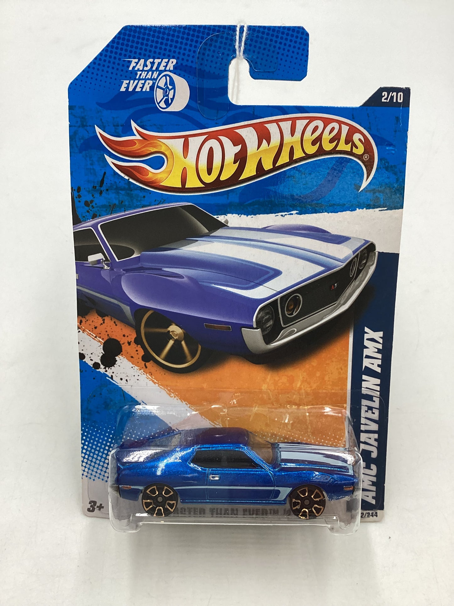 2011 Hot wheels #142 Faster Than Ever AMC Javelin AMX Blue Kmart KDays 236B