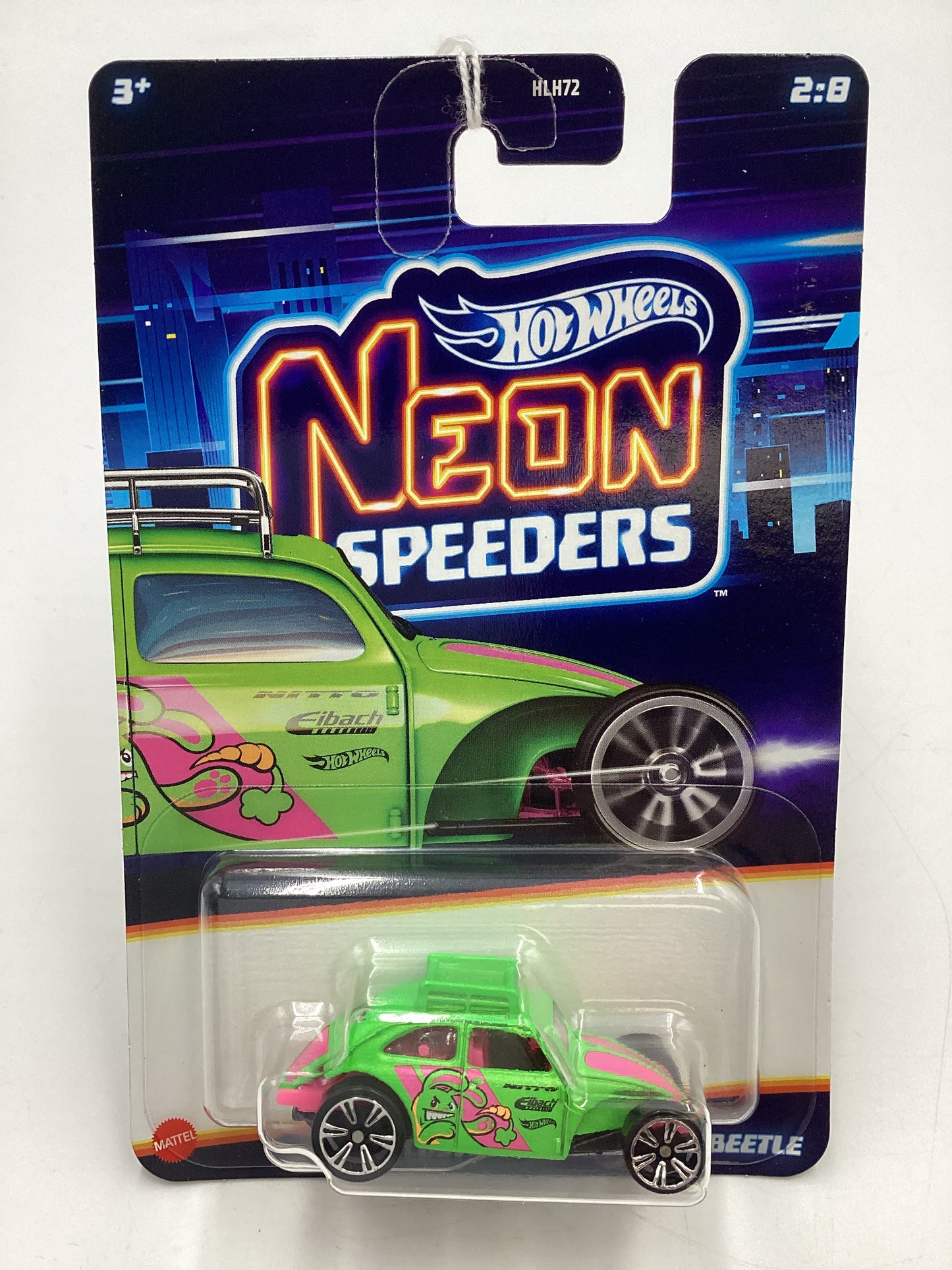 2025 Hot Wheels Neon Speeders #2 Custom Volkswagen Beetle Green 158E