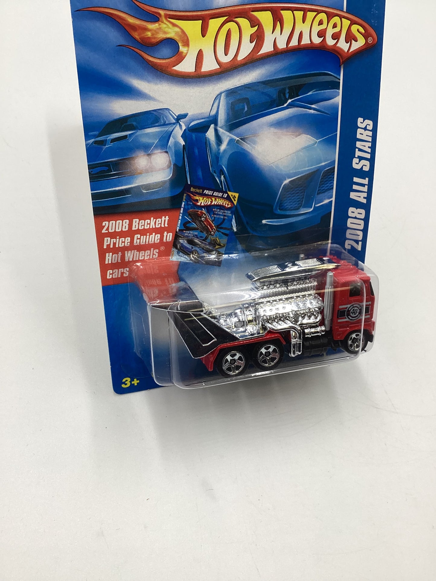 2008 Hot Wheels All Stars #55 Semi Fast II Red Large Wheel Variation EE2