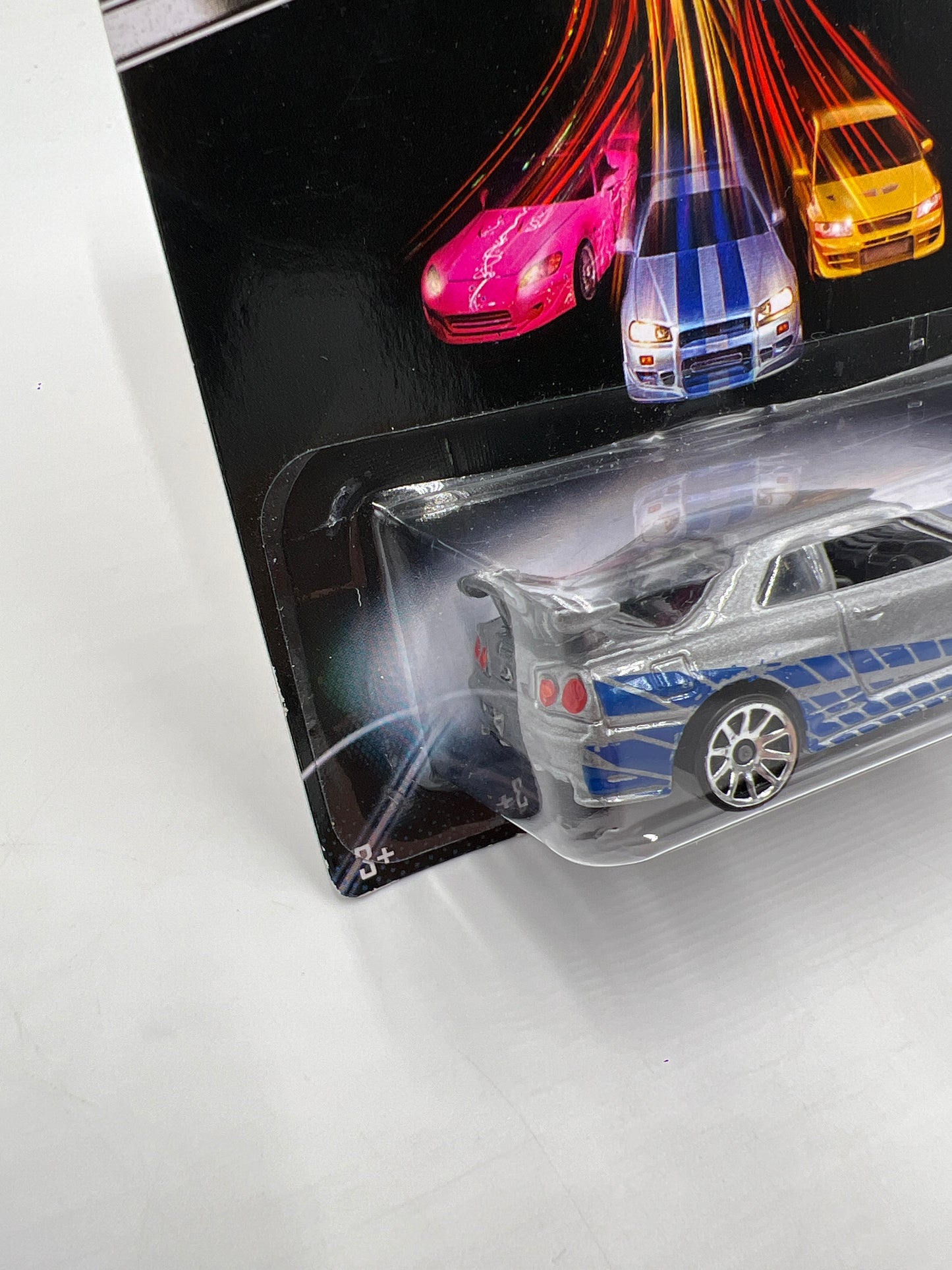 Hot Wheels Fast and Furious #3 Nissan Skyline GT-R R34 Silver W/Protector