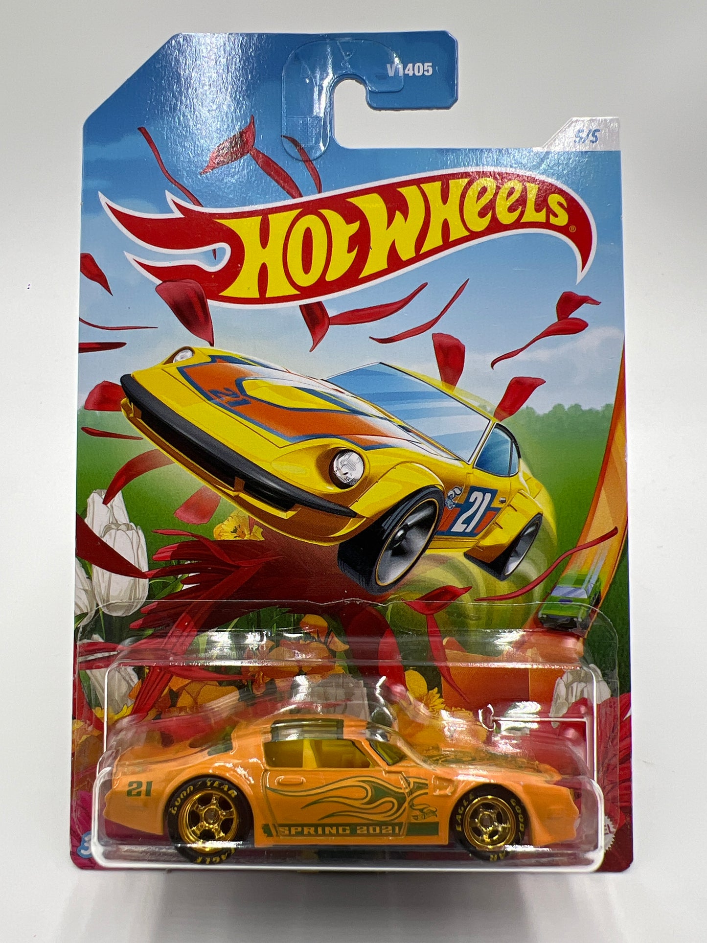 Hot Wheels 77 Pontiac Firebird T/A Orange Wheel Swap Custom On Card W/Protector