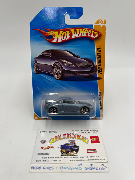 2010 Hot Wheels Premiere #37 10 Infiniti G37 Blue W/Protector International Card