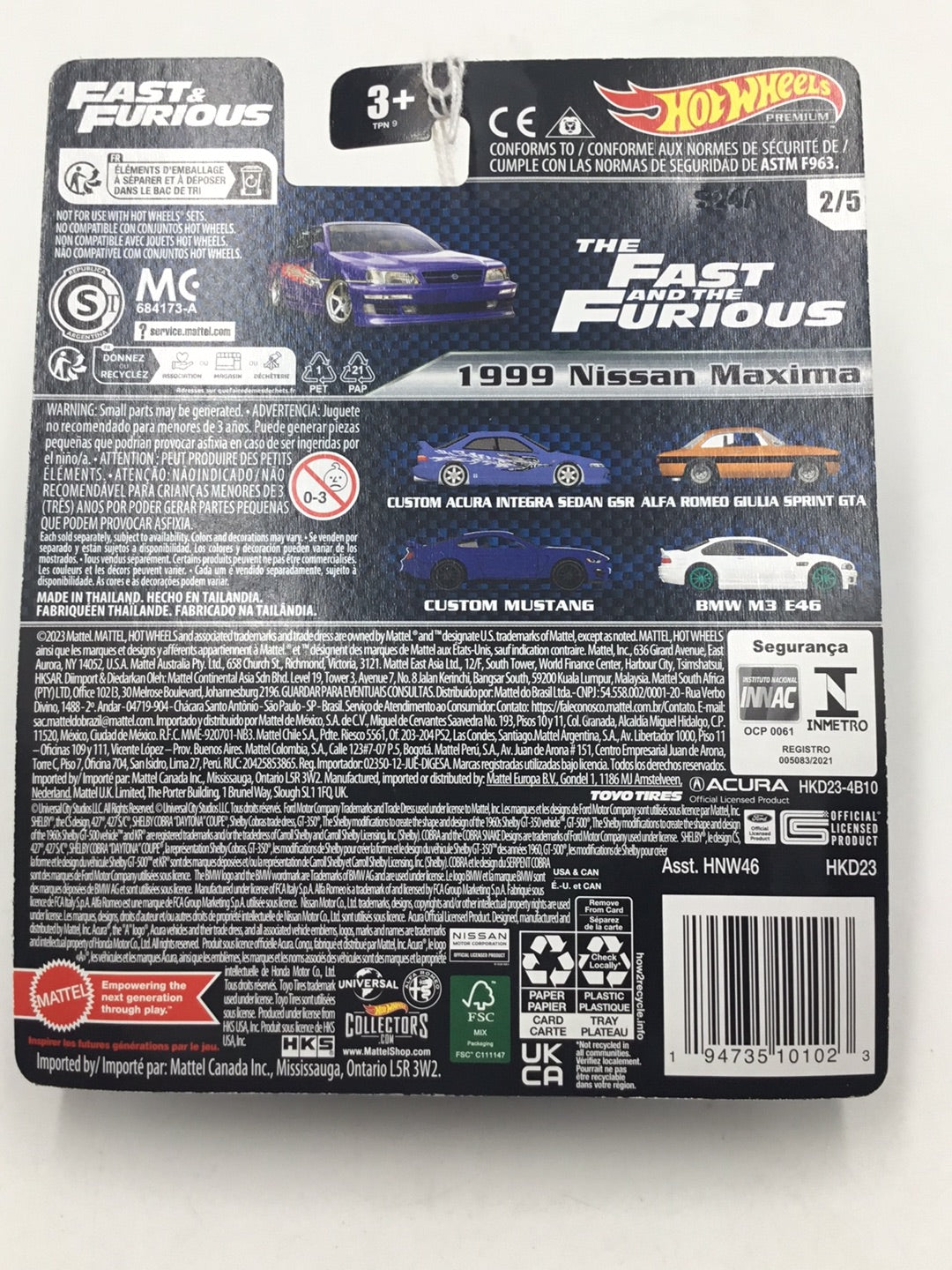 2023 Hot wheels premium fast and furious 1999 Nissan Maxima #2