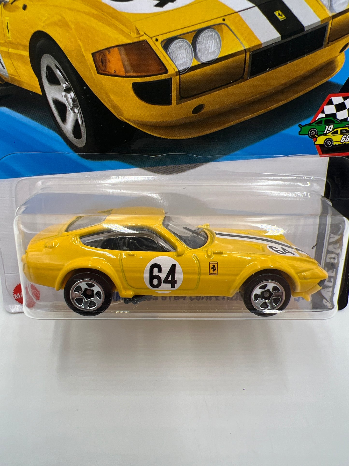 2025 Hot Wheels Q Case Race Day #222 Ferrari 365 GTB4 Competizione Yellow SR