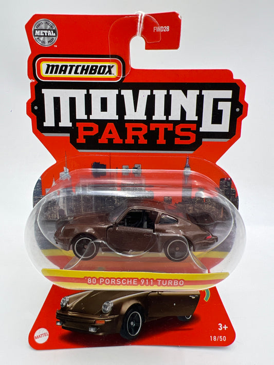 Matchbox Moving Parts #18 80 Porsche 911 Turbo Brown