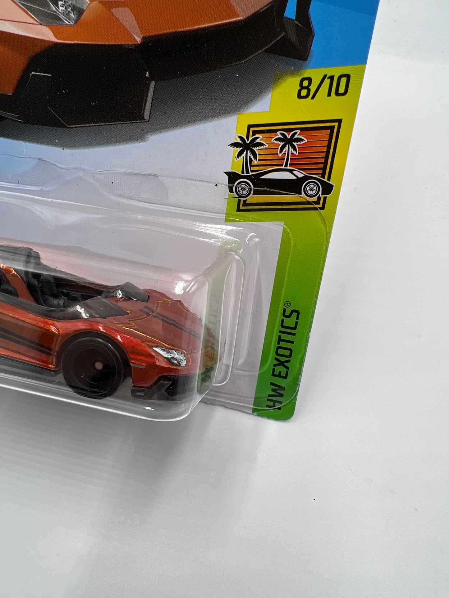 2019 Hot Wheels Super Treasure Hunt #223 Lamborghini Aventador J Orange W/Protector