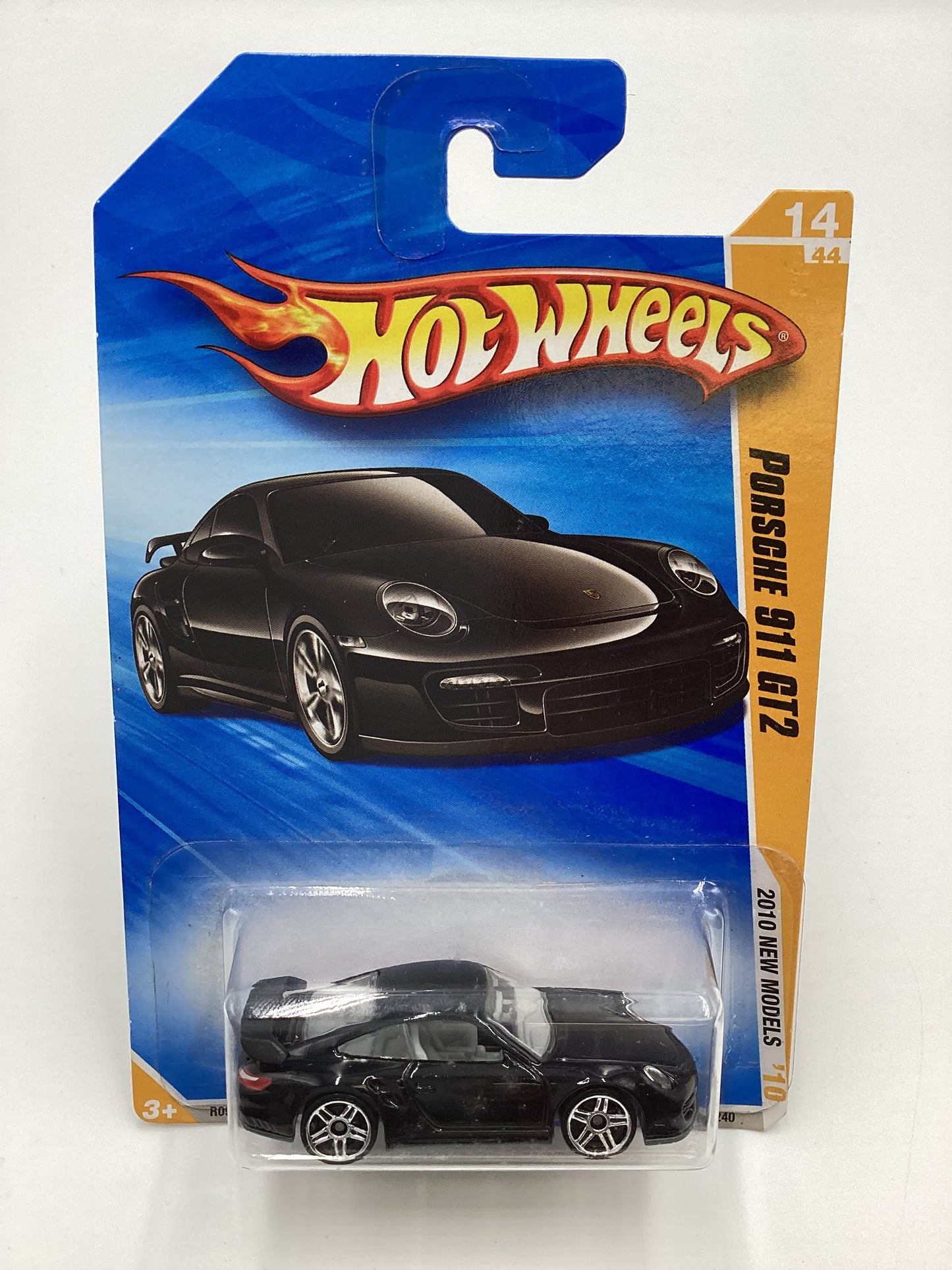 2010 Hot Wheels #014 Porsche 911 GT2 Black with protector