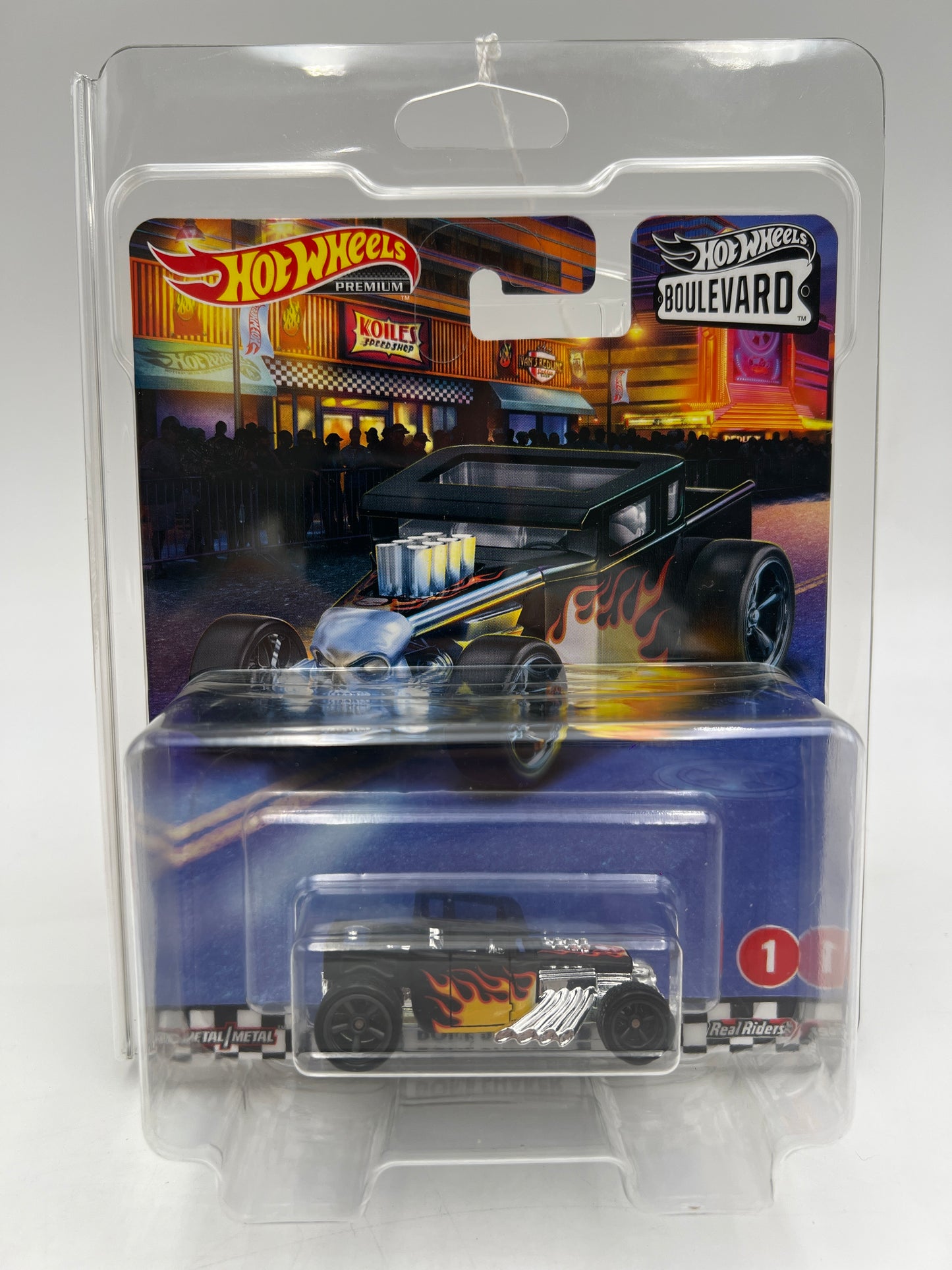 Hot Wheels Premium Boulevard #1 Bone Shaker Black W/Protector