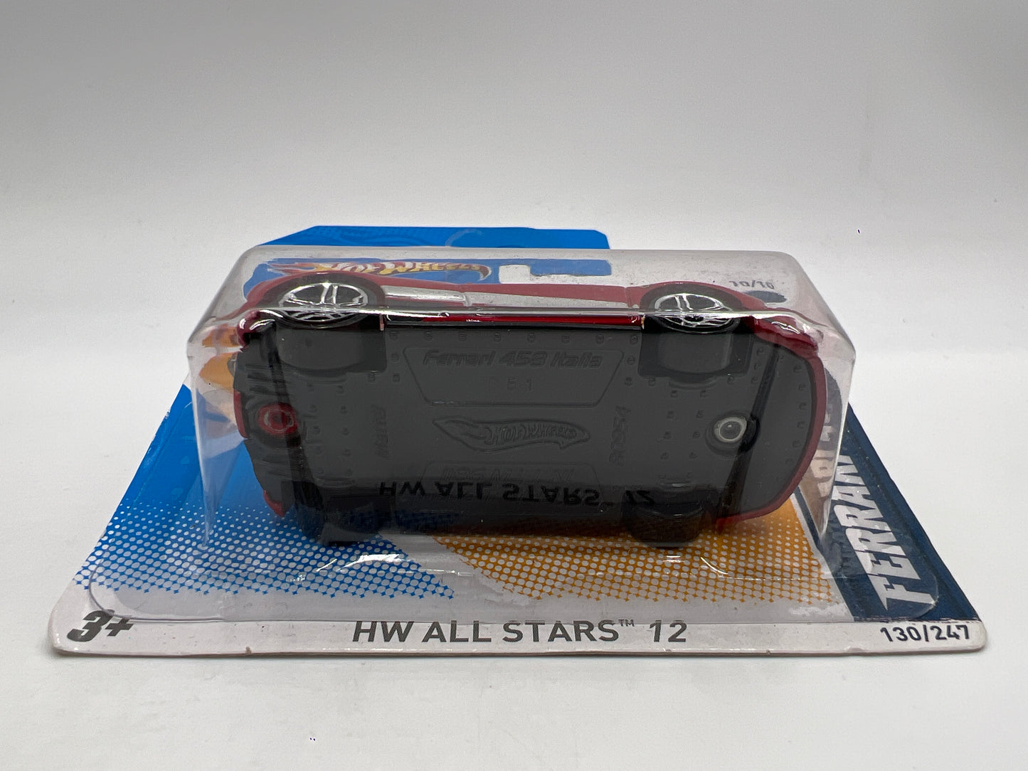 2012 Hot Wheels Short Cars All Stars #130 Ferrari 458 Italia Red W/Protector