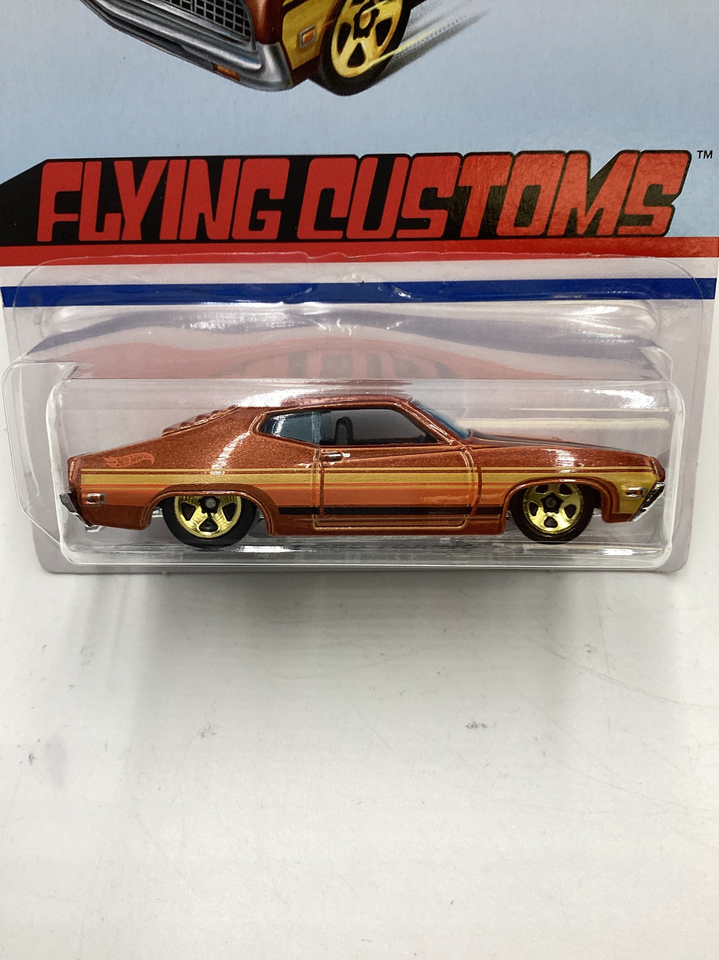 Hot Wheels Target Exclusive Flying Customs 70 Ford Torino Brown Cracked Blister