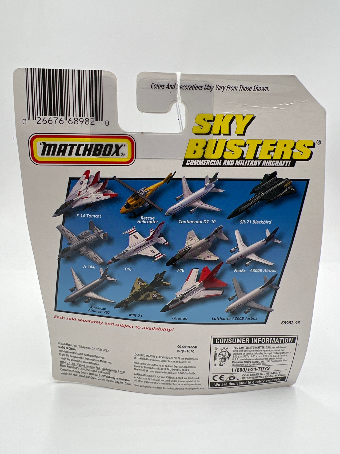 Matchbox Sky Busters SR-71 Blackbird U.S. Air Force Black UU1
