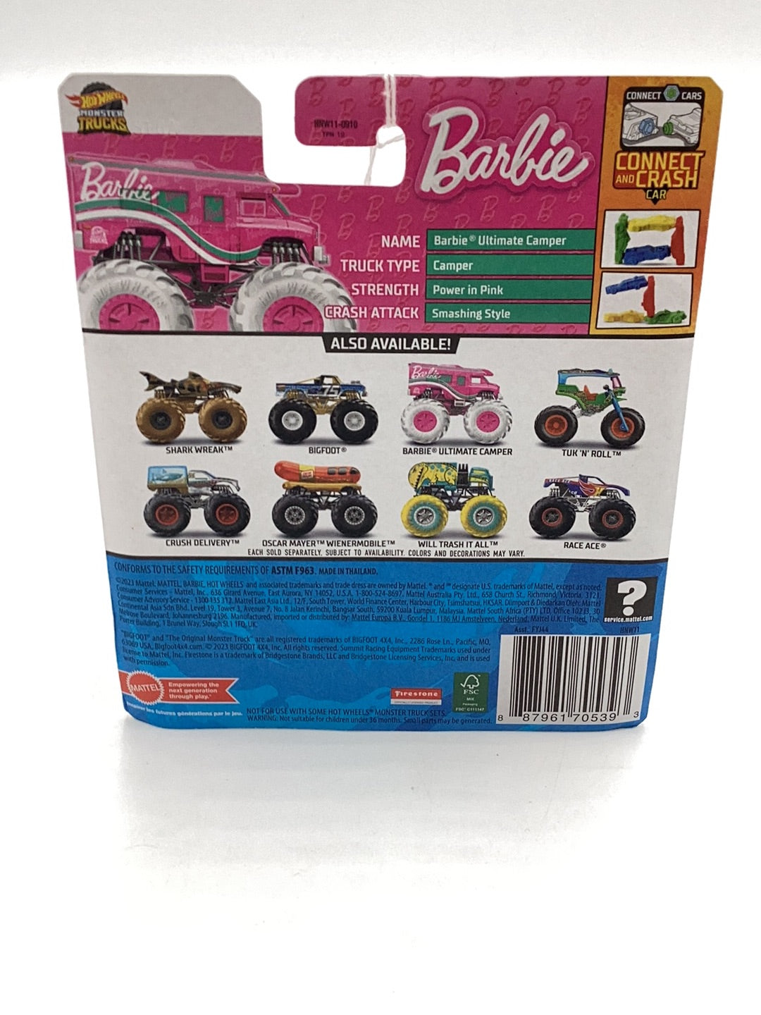 Hot wheels Monster Trucks Barbie Camper 132A