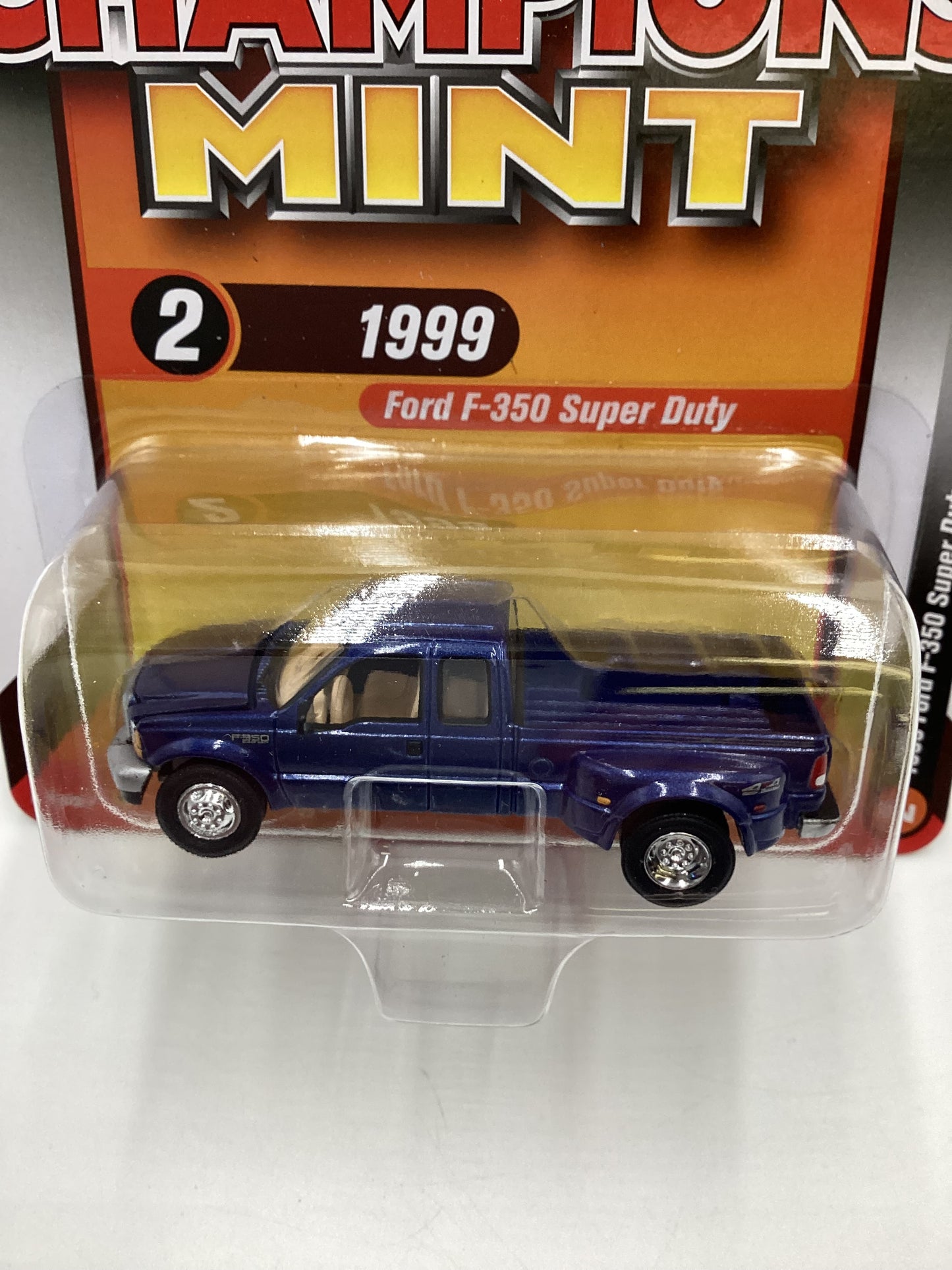 Racing Champions Mint #2 Release 1 Version B 1999 Ford F-350 Super Duty Dually Blue