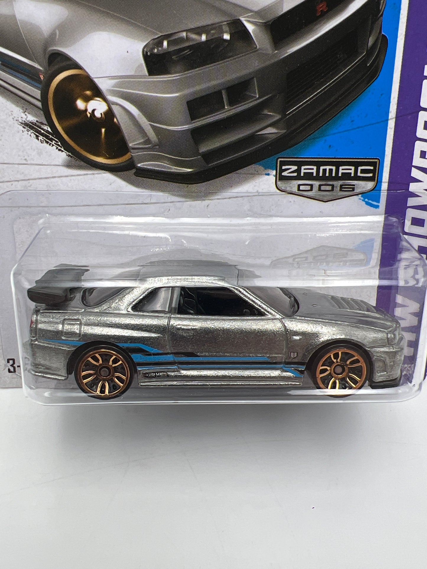 2013 Hot Wheels Walmart Zamac 6 #158 Nissan Skyline GT-R R34 W/Protector