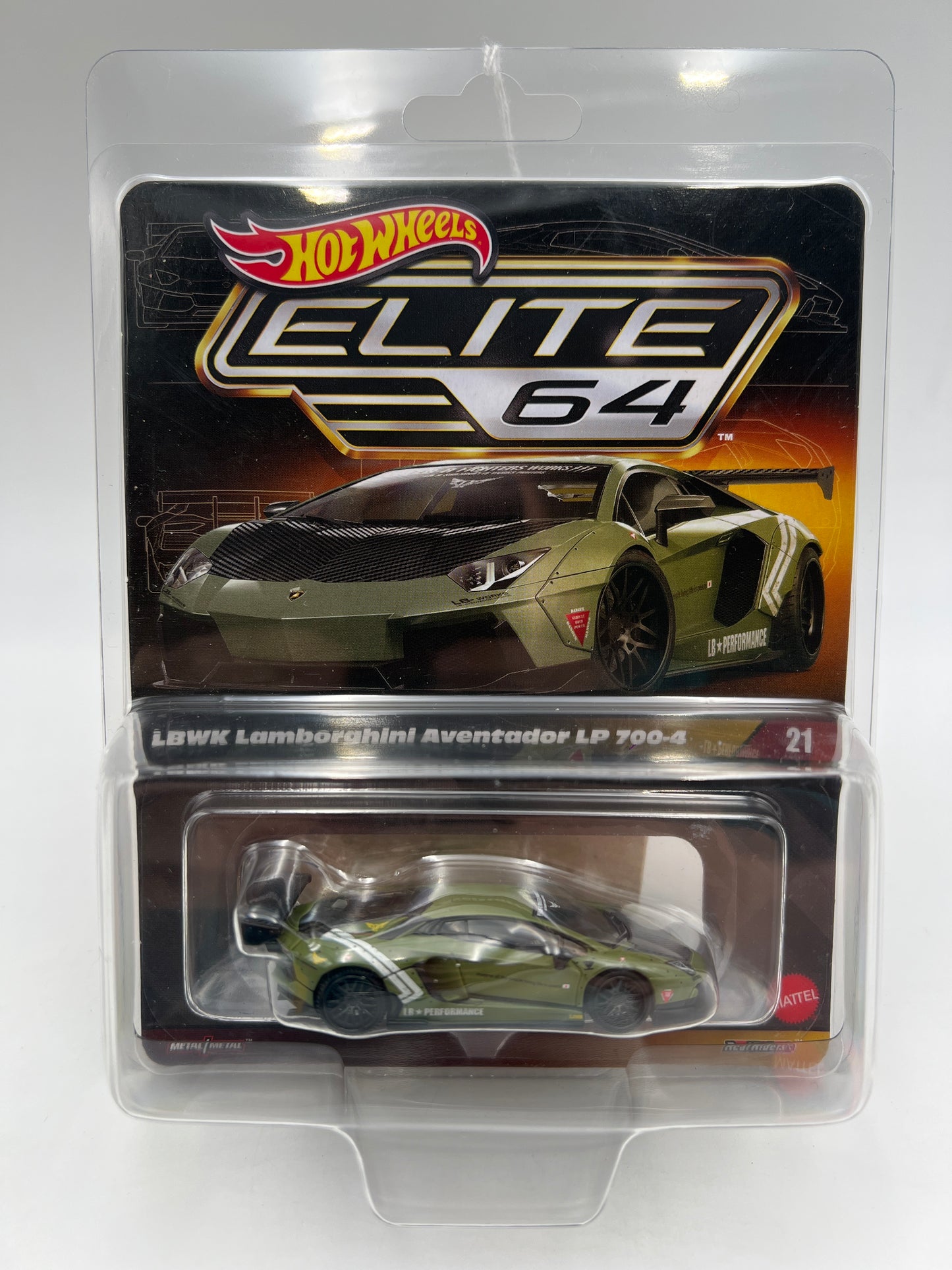 Hot Wheels RLC Elite 64 #21 LBWK Lamborghini Aventador LP 700-4 Green W/Protector