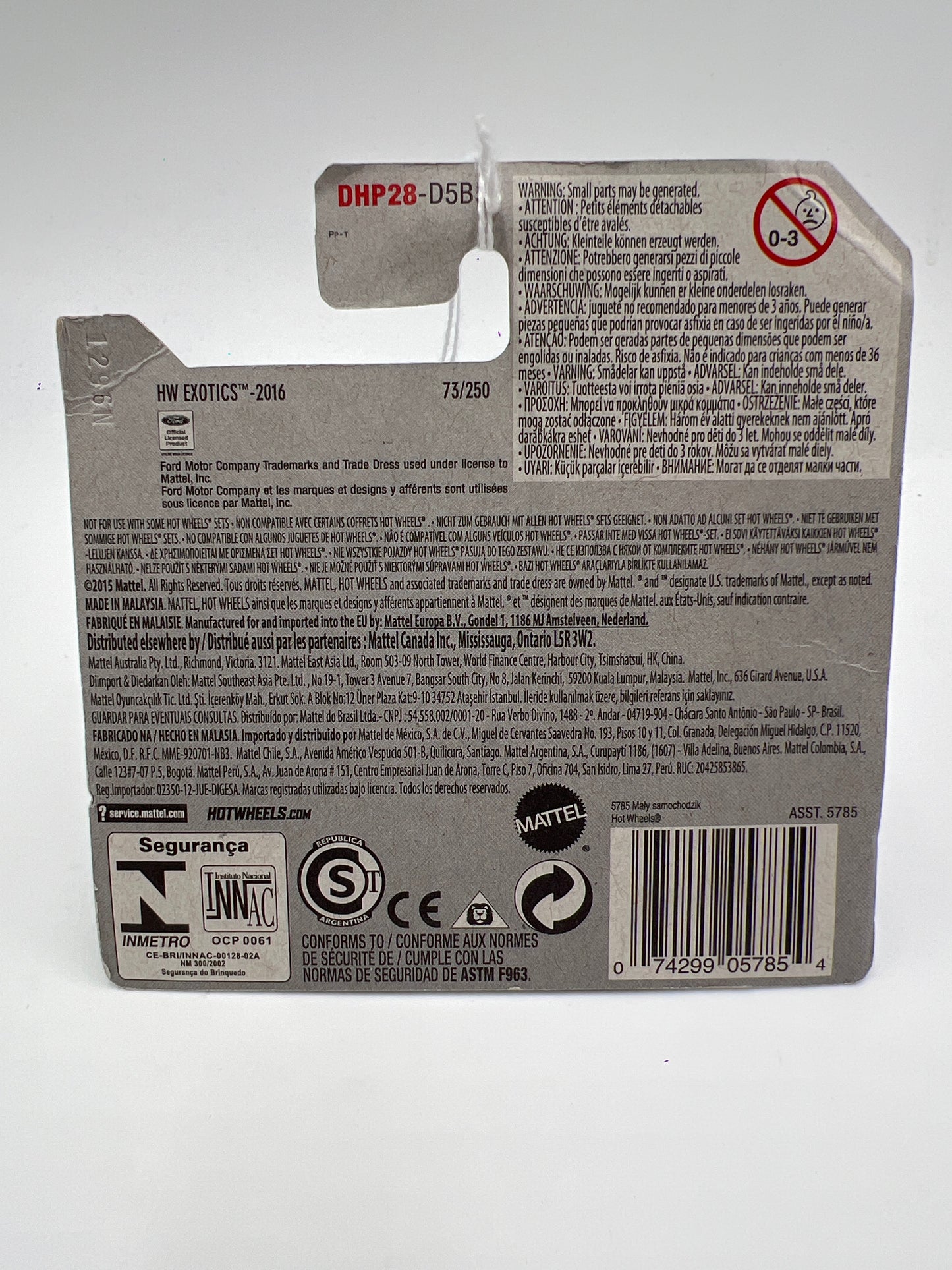 2016 Hot Wheels Exotics #73 17 Ford GT Blue Short Card Card Not Perfect 19B