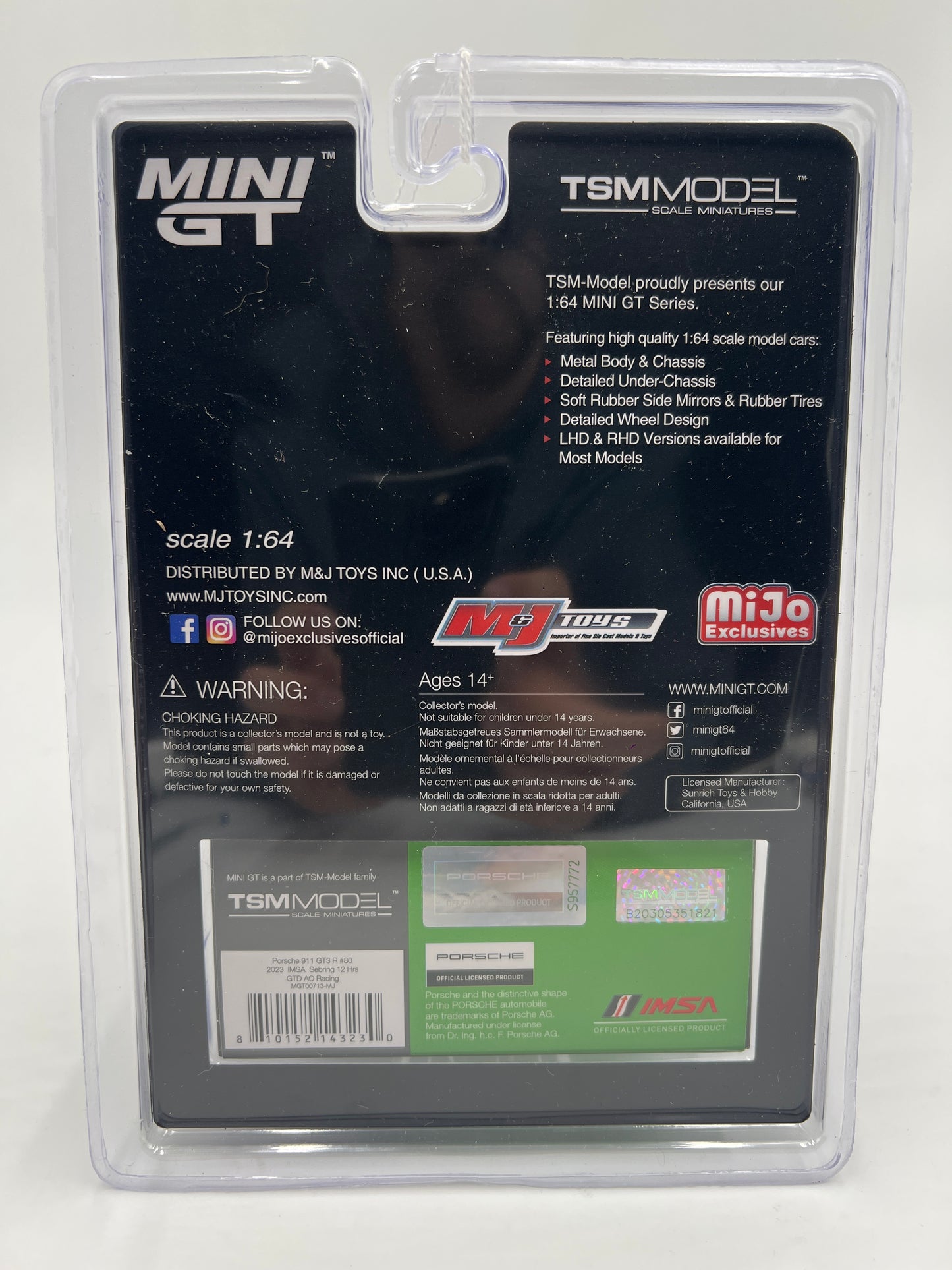 Mini GT Mijo Exclusives #713 Porsche 911 GT3 R #80 Rexy Green