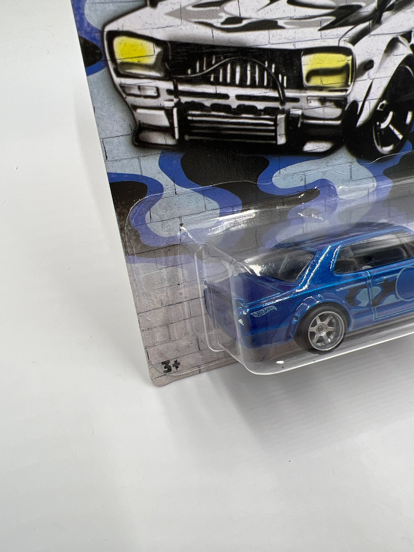 Hot Wheels Nissan Skyline H/T 2000GT-X Blue Wheel Swap Custom On Card W/Protector SR