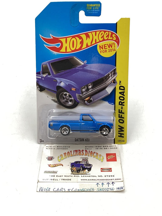 2014 Hot Wheels #139 Datsun 620 #139 blue K-Days W/Protector