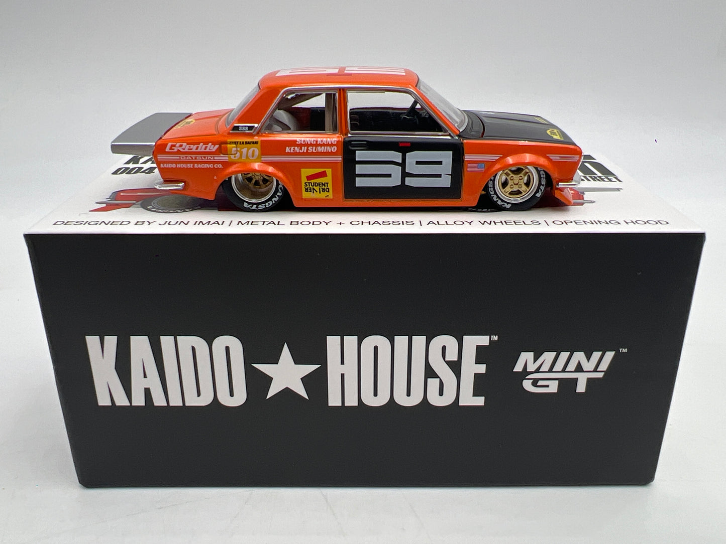 Mini GT Kaido House #004 Datsun 510 Pro Street Orange