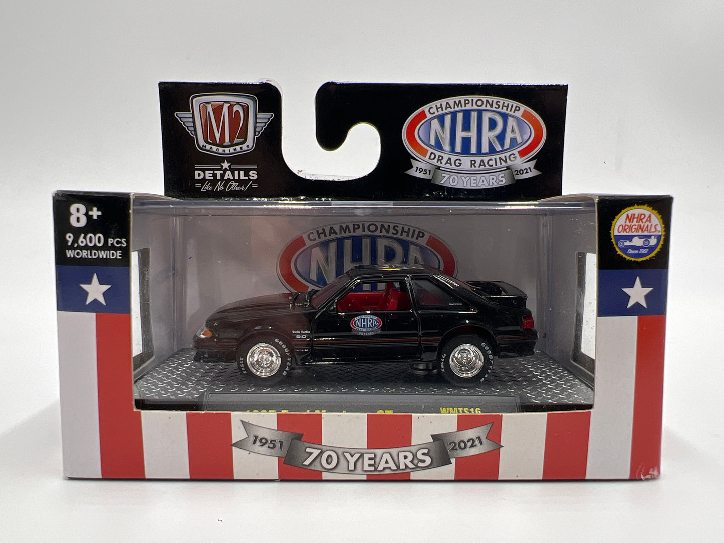 M2 Machines Walmart Exclusive 1987 Ford Mustang GT Black NHRA WMTS16