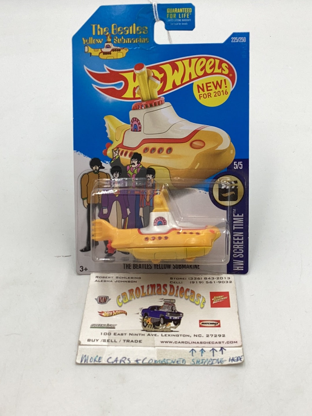 2016 Hot Wheels #225 The Beatles yellow submarine 120C