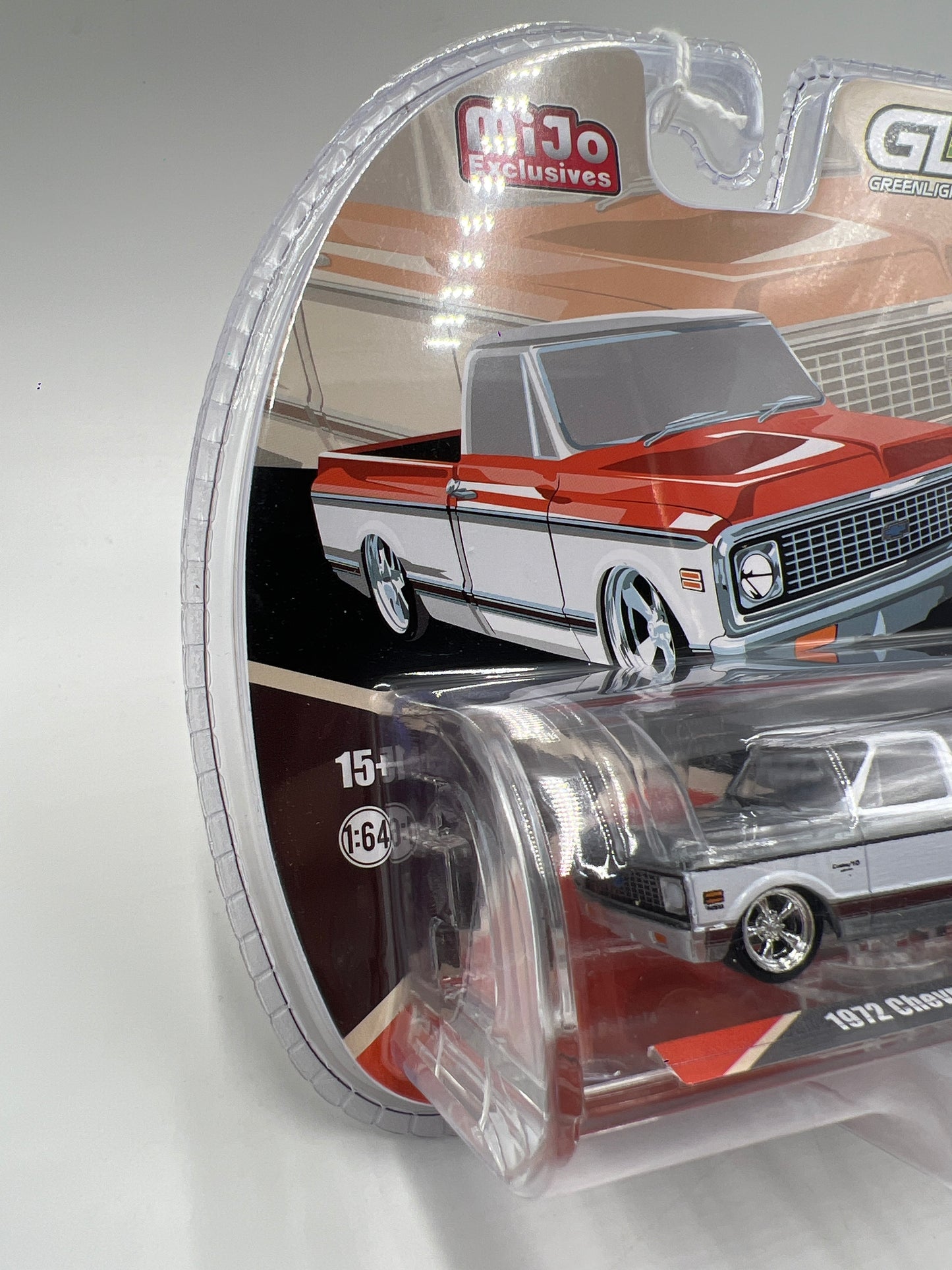 Greenlight Mijo Exclusives RAW CHASE 1972 Chevrolet C10 Short Bed Orange
