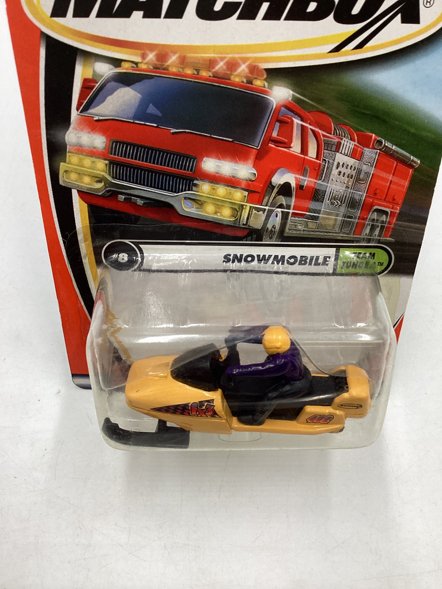 Matchbox #8 Team Tundra Snowmobile Yellow 207E
