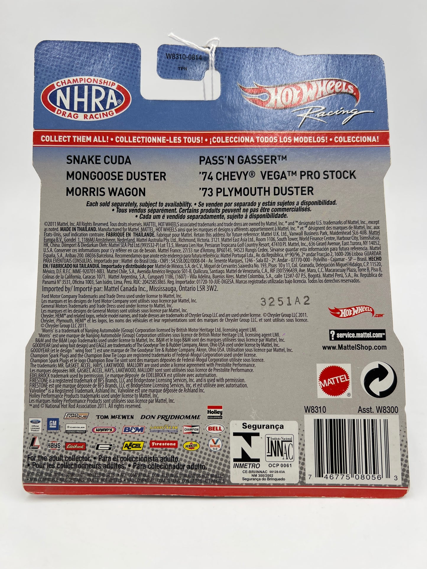 Hot Wheels Racing Premium NHRA Drag Racing Pass N Gasser Purple 243D