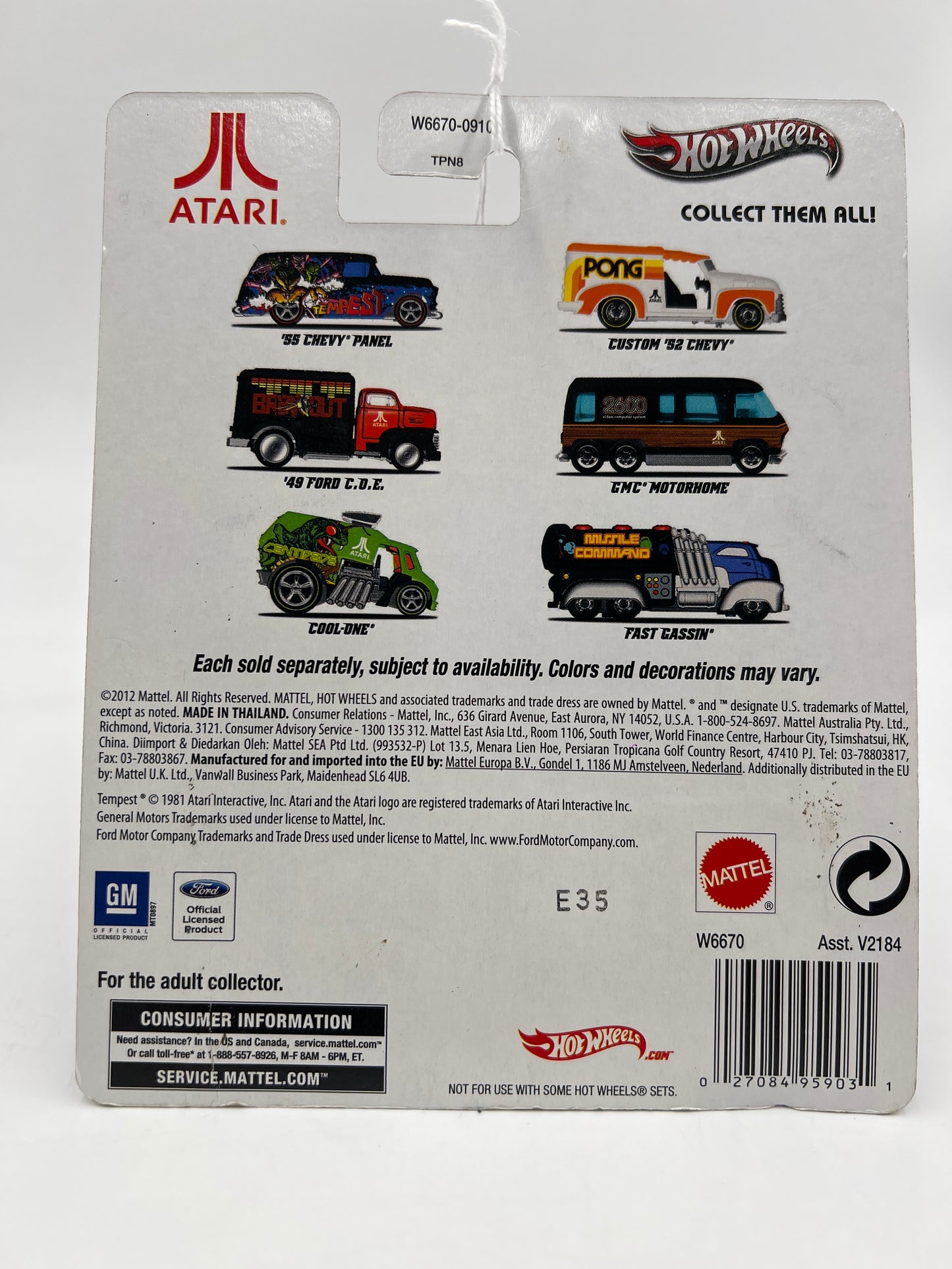 Hot Wheels Pop Culture Atari Tempest 55 Chevy Panel Blue 269A