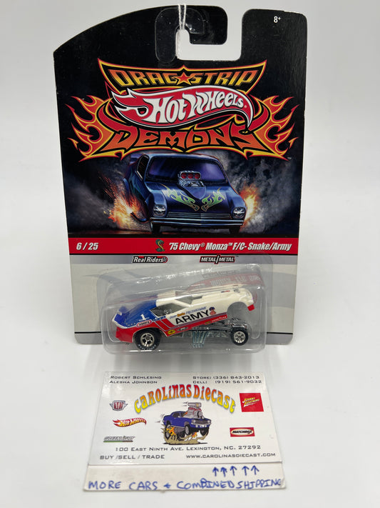Hot Wheels Premium Drag Strip Demons #6 75 Chevy Monza F/C Snake/Army