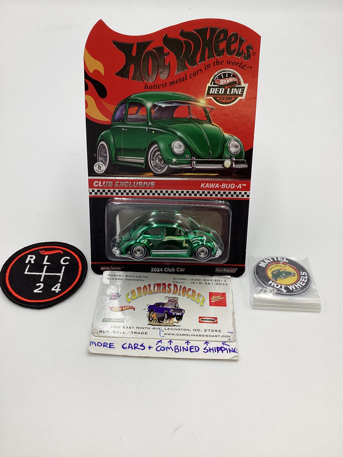 2024 Hot Wheels RLC Club Exclusive Kawa-Bug-A with patch & button with protector Kawa-Bug-A Green