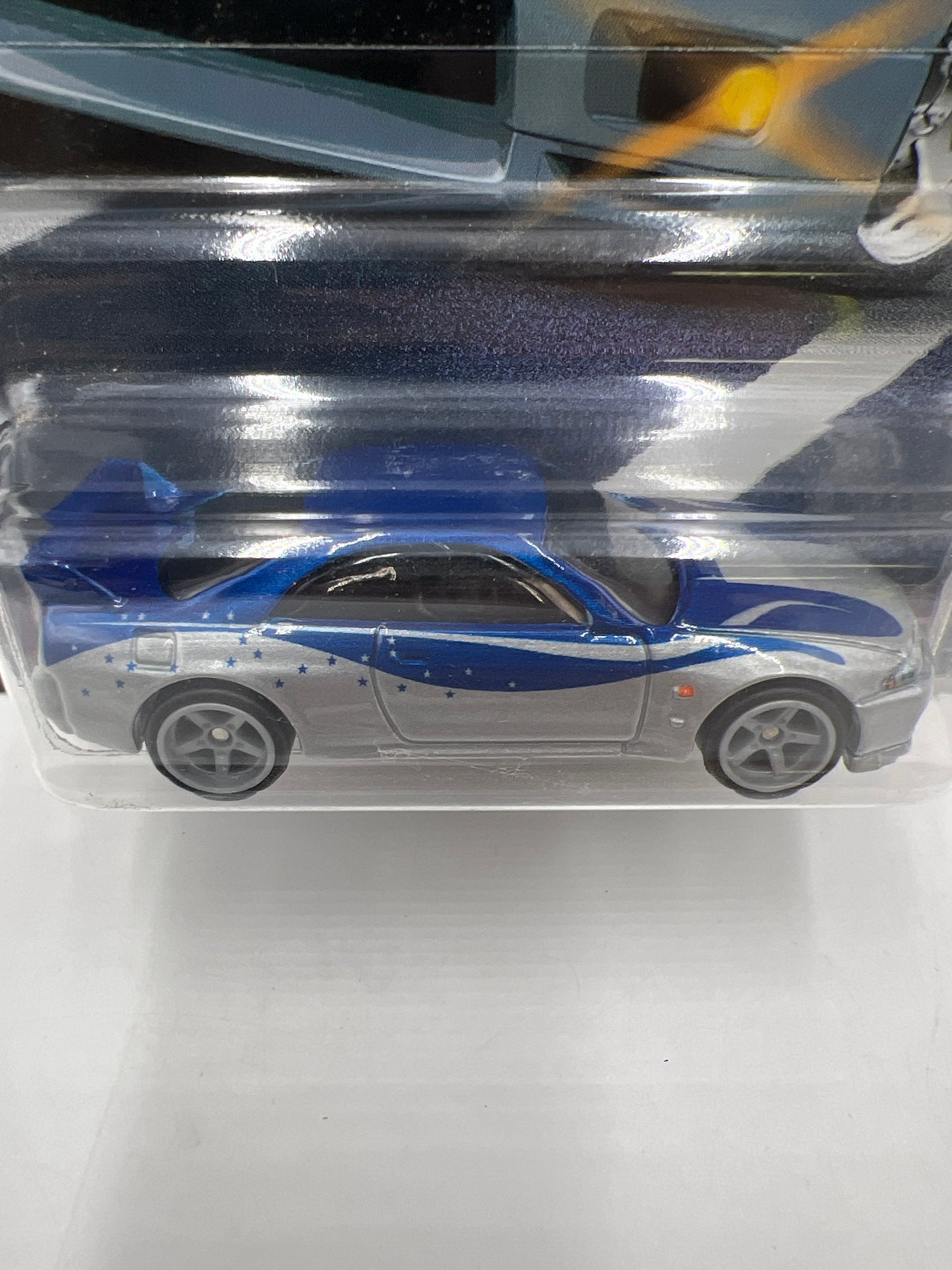 Hot Wheels Fast & Furious Quick Shifters #2 Nissan Skyline GT-R BCNR33 Silver/Blue W/Protector